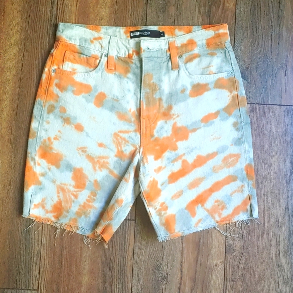 Hudson Jean Shorts 🧡Tie Dye white, orange, light blue💙 size 26